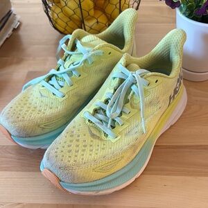 Hoka Lime Green Athletic Shoes Lightweight Cushioning Performance